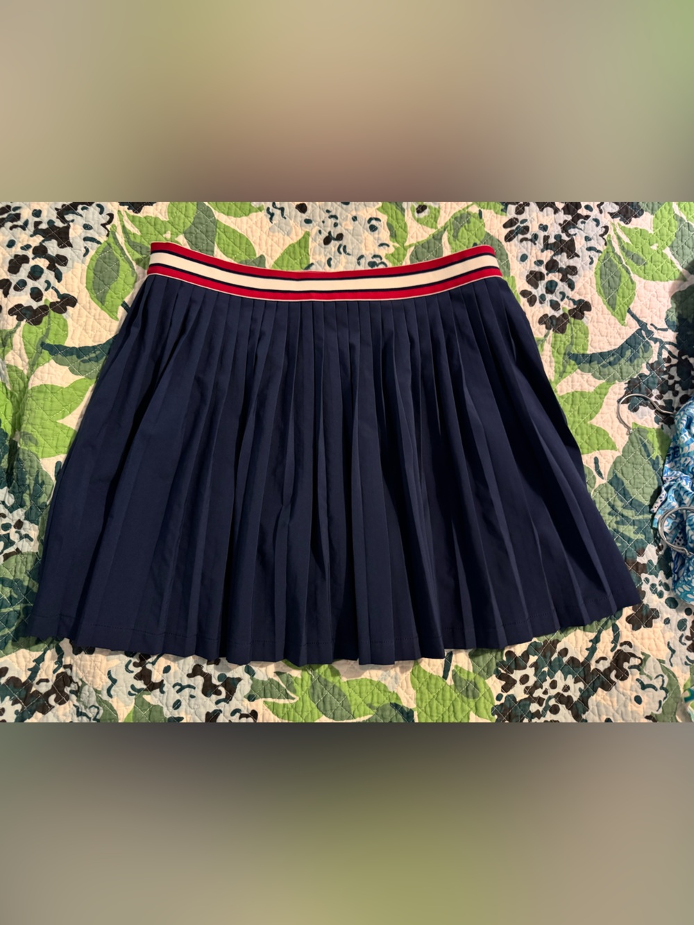 Lilly Pulitzer Luxletic Navy Pleated Skort with Striped Waistband - Picture 6 of 6